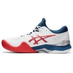 ASICS Men's Court FlyteFoam 2 Tennis Shoes, 11.5, White/MAKO Blue