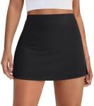 Women's Mini Tennis Skirt with Shorts - Black M