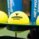 Vermont Tennis Court Trash Can with Shelf