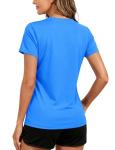 TACVASEN Women's Quick Dry Athletic T-Shirt, Azure
