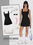 Sleeveless Pleated Black Tennis Dress with Shorts