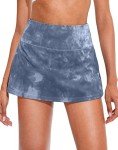 Soothfeel Pleated Tennis Skirt for Women with Pockets Women's High Waisted Athletic Golf Skorts Skirts for Workout Running（Tie Dye Dusty Blue, S）