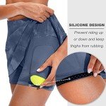 Soothfeel Pleated Tennis Skirt for Women with Pockets Women's High Waisted Athletic Golf Skorts Skirts for Workout Running（Tie Dye Dusty Blue, S）