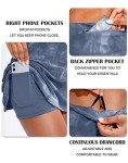 Soothfeel Pleated Tennis Skirt for Women with Pockets Women's High Waisted Athletic Golf Skorts Skirts for Workout Running（Tie Dye Dusty Blue, S）