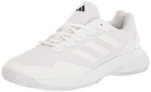 adidas Men's Gamecourt 2.0 Tennis Sneaker, White/White/Matte Silver, 11