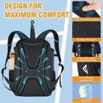 BAIXIXIG Tennis Bag with Waterproof Shoe Bag, Large Tennis Backpack for Men and Women, Hold 3 Rackets, 40L Tennis Bag Storage Tennis Gear and Equipment, Black