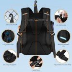 BAIXIXIG Tennis Bag with Waterproof Shoe Bag, Large Tennis Backpack for Men and Women, Hold 3 Rackets, 40L Tennis Bag Storage Tennis Gear and Equipment, Black