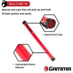 GAMMA Sports Tennis Ballhopper BallTube with Shoulder Strap, Holds 18 Balls, Red