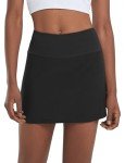 BALEAF Pleated Tennis Skirt Skorts Skirts for Woman High Waisted Lightweight Athletic Golf Workout with Shorts Pockets Black Medium