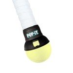 POP-IT Tennis Ball Pick Up Device for Racket | No-Bend, Hands-Free Retriever | Racquet Accessory for Men & Women | Portable Hopper & Collector Equipment for Court (Standard, Black)