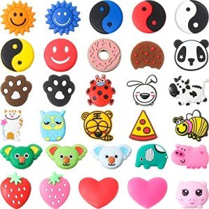 Leitee 30 Pcs Cute Tennis Dampener Funny Tennis Racket Vibration Racquet Dampener Soft Silicone for Sport Gift, Assorted Designs