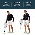 POP-IT Tennis Ball Pick Up Device for Racket | No-Bend, Hands-Free Retriever | Racquet Accessory for Men & Women | Portable Hopper & Collector Equipment for Court (Standard, Black)