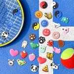 Leitee 30 Pcs Cute Tennis Dampener Funny Tennis Racket Vibration Racquet Dampener Soft Silicone for Sport Gift, Assorted Designs