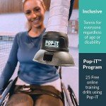 POP-IT Tennis Ball Pick Up Device for Racket | No-Bend, Hands-Free Retriever | Racquet Accessory for Men & Women | Portable Hopper & Collector Equipment for Court (Standard, Black)