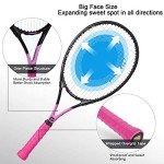 LUNNADE Adults Tennis Racket 2 Pack, Durable 27 Inch Coupled Tennis Racquet Light-Weight, Pre-Strung and Regrip, Suitable for Beginners to Intermediate Players