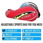 ACOSEN Tennis Bag 3 Racquet - Lightweight Tennis Bags for Women and Men, Tennis Racquet Cover Bag with Protective Pad for Professional or Beginner Tennis Players (Red)