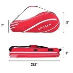ACOSEN Tennis Bag 3 Racquet - Lightweight Tennis Bags for Women and Men, Tennis Racquet Cover Bag with Protective Pad for Professional or Beginner Tennis Players (Red)