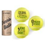 CybGene Tennis Gifts, Set of 3 Unique Tennis Balls with Gift Package, Perfect for Tennis Teammate, Partners - Men/Boys