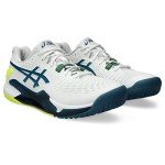 ASICS Men's Gel-Resolution 9 Tennis Shoes, 12, White/RESTFUL Teal