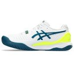 ASICS Men's Gel-Resolution 9 Tennis Shoes, 12, White/RESTFUL Teal