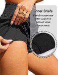 BMJL Women's Athletic Shorts High Waisted Running Short Pocket Sporty Shorts Gym Elastic Workout Shorts(L,Black)