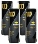WILSON US Open Tennis Balls - Extra Duty, Single Can (3 Balls) (Pack of 4)
