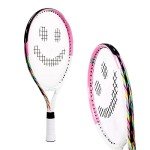 Kids Tennis Racket with Training Videos – 17 Inch Aluminum Youth Tennis Racket, Neoprene Handle – Junior Tennis Racket for Kids Age 5-12 – Childrens Tennis Rackets by Street Tennis Club, Pink/White