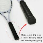 Tennis Rackets 2 Players Recreational for Adult,Lightweight Tennis Racquets for Beginner Student Training,Tennis Racket Set with Carrying Cover Bag,Grip Tapes,Tennis Balls (White/Black -2 Rackets Set)