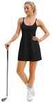Womens Tennis Dress, Workout Dress with Built-in Bra & Shorts Pockets Summer Dress for Golf Athletic Dresses for Women Black