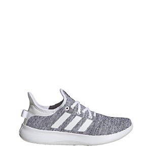 adidas Women's Cloudfoam Pure Sneaker, White/White/Black, 7.5