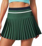 Heathyoga Pleated Tennis Skirt with Pockets for Women Tennis Skort for Woman High Waisted Golf Skirts Athletic Skirt Field Green