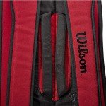 WILSON Clash V2 Super Tour Tennis Racket Bag - Red/Black, Holds up to 6 Rackets