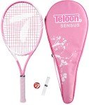 Teloon Sensus Series | Triple Shock Absorption | Adult Tennis Racquet, Women Tennis Racket Includes Bag Cover, Shock Absorber, Tennis Grip (Pink Highlight)
