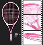 Teloon Sensus Series | Triple Shock Absorption | Adult Tennis Racquet, Women Tennis Racket Includes Bag Cover, Shock Absorber, Tennis Grip (Pink Highlight)