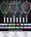 Teloon Sensus Series | Triple Shock Absorption | Adult Tennis Racquet, Women Tennis Racket Includes Bag Cover, Shock Absorber, Tennis Grip (Pink Highlight)