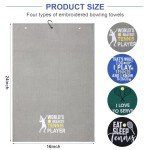 VitalCozy 4 Pieces Tennis Towel Funny Embroidered Tennis Towel with 4 Clip Sports Court Accessory Gifts for Men Women(Classic Style)