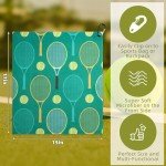 VitalCozy 12 Pcs Tennis Gift Towel 15 x 17 Inch Absorbent Tennis Towel for Sweat Fast Drying Tennis Towel Tennis Accessories for Women Funny Hand Towel with Clip Tennis Gift for Women Men Team Sports