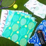 VitalCozy 12 Pcs Tennis Gift Towel 15 x 17 Inch Absorbent Tennis Towel for Sweat Fast Drying Tennis Towel Tennis Accessories for Women Funny Hand Towel with Clip Tennis Gift for Women Men Team Sports