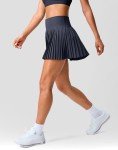SANTINY Pleated Tennis Skirt for Women with Pockets Shorts Women's High Waisted Lightweight Athletic Golf Skorts Skirts for Casual(Navy_M)