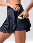 SANTINY Pleated Tennis Skirt for Women with Pockets Shorts Women's High Waisted Lightweight Athletic Golf Skorts Skirts for Casual(Navy_M)