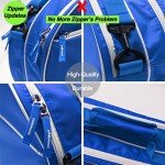 Tannius 3-5 Racket Tennis Bag, with Shoe & Phone Compartment and Protective Pad, Super Roomy and Lightweight Racquet Bag for Tennis, Badminton (Blue)