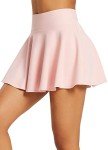 BALEAF Skorts Skirts for Women Tummy Control High Waisted Tennis Skirts Flowy Skater Golf Cute with Shorts 2 Inner Pockets Pink S
