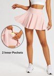 BALEAF Skorts Skirts for Women Tummy Control High Waisted Tennis Skirts Flowy Skater Golf Cute with Shorts 2 Inner Pockets Pink S