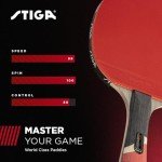 STIGA Pro Carbon Performance-Level Table Tennis Racket with Carbon Technology for Tournament Play - Red and Blue Colors