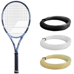 Babolat Pure Drive 11th Gen Tennis Racquet (4 1/2" Grip) Strung with White Syn Gut at Mid-Range Tension