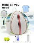 Lunbxx Tennis Bags Holds 2 Rackets for Women & Men, Tennis Backpack Crossbody & Shoulder Racket Bag, Insulated Pocket, Pickleball Bags for Women, Men and Youth (beige)