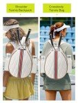 Lunbxx Tennis Bags Holds 2 Rackets for Women & Men, Tennis Backpack Crossbody & Shoulder Racket Bag, Insulated Pocket, Pickleball Bags for Women, Men and Youth (beige)