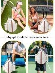 Lunbxx Tennis Bags Holds 2 Rackets for Women & Men, Tennis Backpack Crossbody & Shoulder Racket Bag, Insulated Pocket, Pickleball Bags for Women, Men and Youth (beige)
