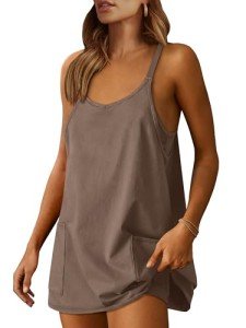 ANRABESS Women Summer Mini Romper Dress Workout Tennis Active Sports Athletic Outfits Built in Shorts Trendy Vacation Coffee Small