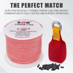 SOB Arborist Throw Line Kit with Slick Rope 197FT, Throw Weight, Reflective Storage Bag, Suit for Tree Cutting,Camping, Trimming, Hanging Swing, Forestry Tree Gear ﻿